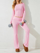 Rundhals-Langarmshirt und Hose Set