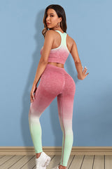 Sport-Set mit Farbverlauf-Tanktop und Leggings