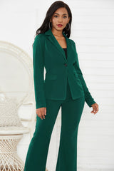 Blazer und Hose Set mit Reverskragen und langen Ärmeln