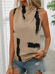Ärmellose Bluse mit Wasserfallausschnitt