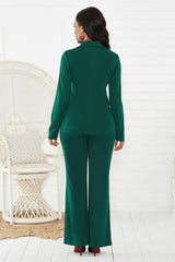 Blazer und Hose Set mit Reverskragen und langen Ärmeln
