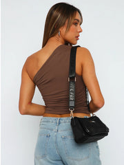 Gerüschtes One-Shoulder-Top