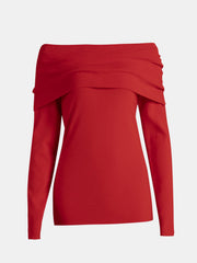Carmenpullover mit langen Ärmeln
