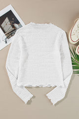Strukturiertes Langarmshirt mit Rundhalsausschnitt