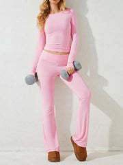 Rundhals-Langarmshirt und Hose Set