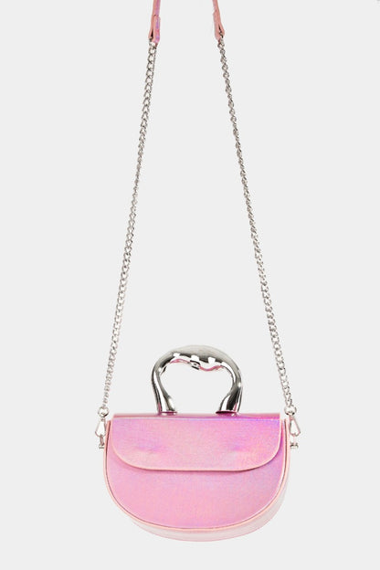 Fame Glossy Semi Circle Top Handle Bag