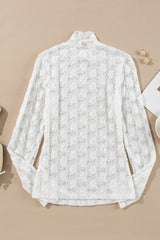 Spitzenmockneck Langarm-Top