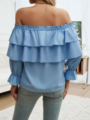 Carmenbluse mit Rüschenärmeln
