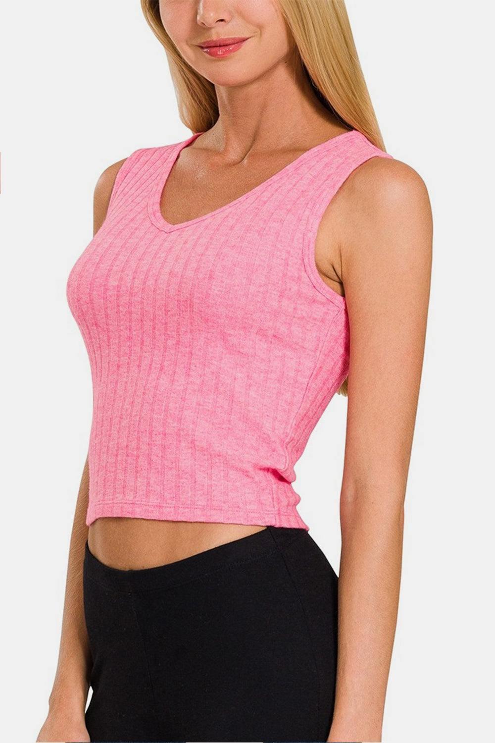 Zenana Geripptes Kurzes Tanktop