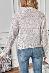 Konfetti Knopfleisten-Strickjacke mit langen Ärmeln