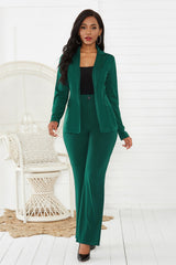 Blazer und Hose Set mit Reverskragen und langen Ärmeln