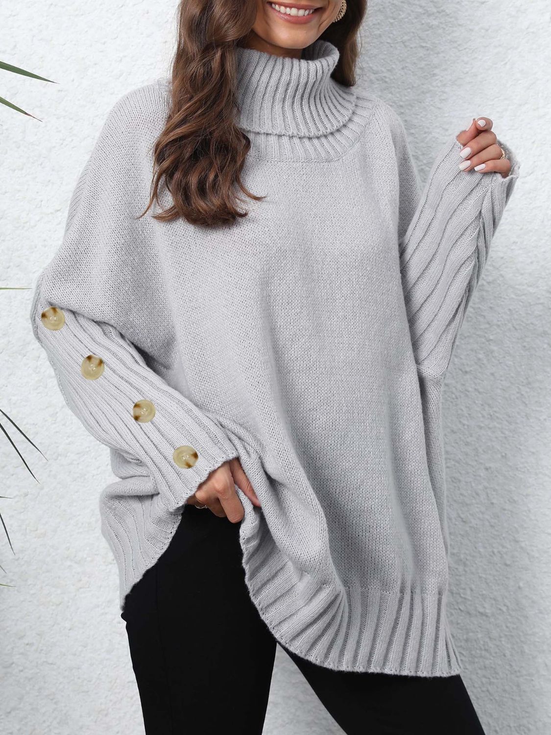 Rollkragenpullover mit langen Ärmeln