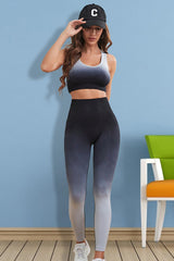 Sport-Set mit Farbverlauf-Tanktop und Leggings