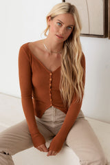 Denkbarer Button-Down-Strickcardigan mit langen Ärmeln