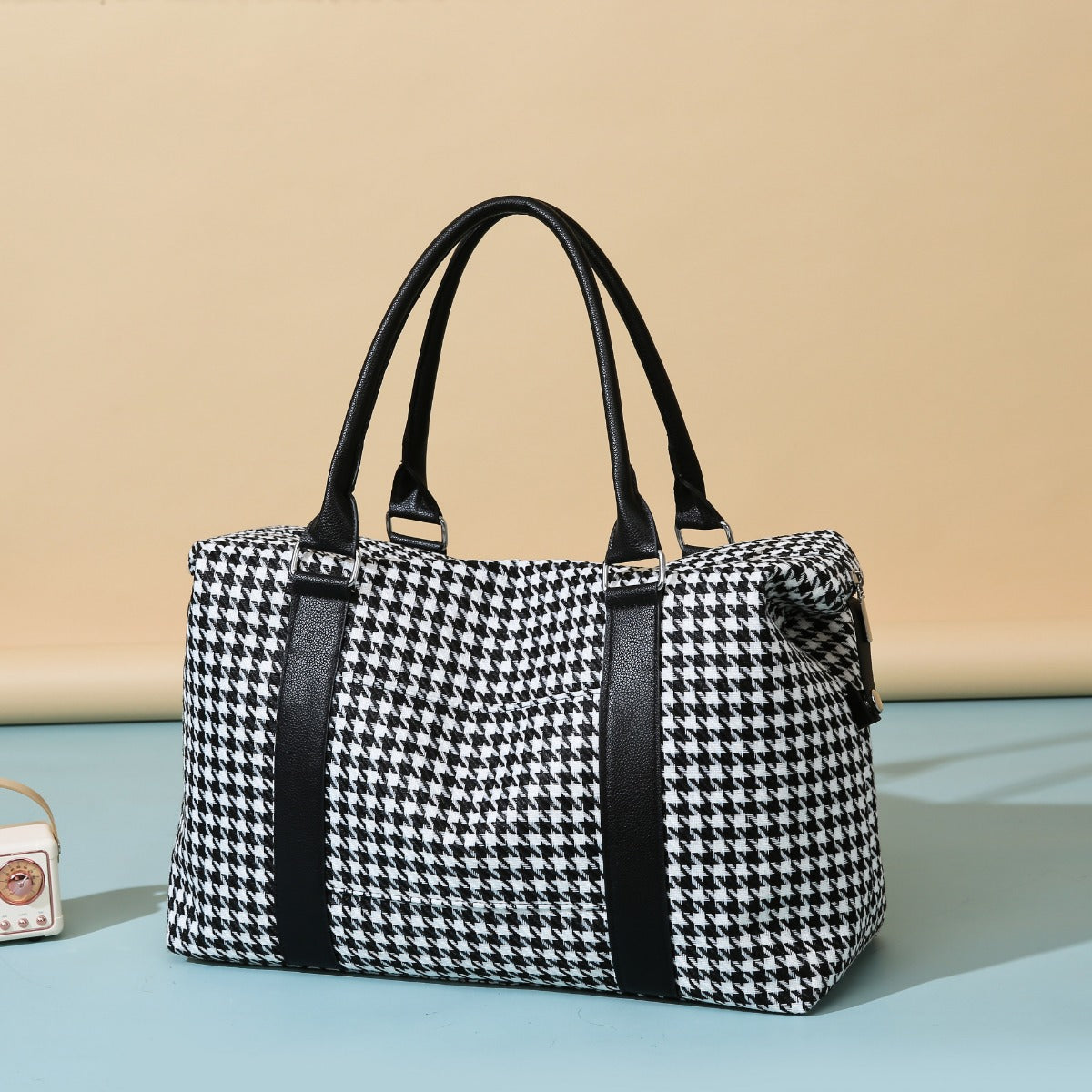 Houndstooth Canvas Travel Bag