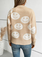 Pullover mit Rundhalsausschnitt und Smile-Muster