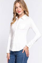 ACTIVE BASIC Langarm Fronttasche DTY gebürstetes Shirt