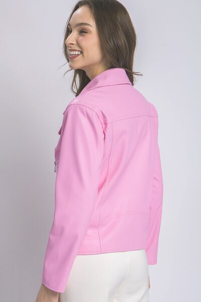 LOVE TREE Collared Neck Zip Up Jacket